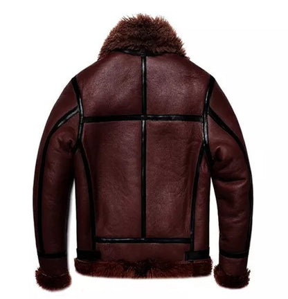 men's maroon leather bomber jacket