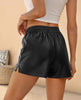 Black Handmade Leather Women's Fashion Shorts