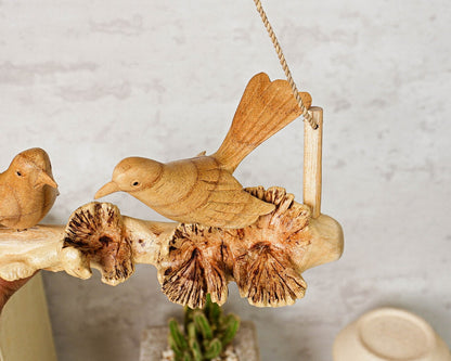 Wooden Hanging Canary Figurine Statue