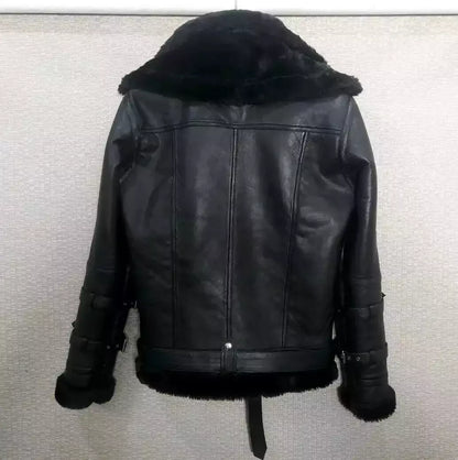 women aviator leather bomber jacket