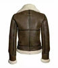 women leather jacket brown fur