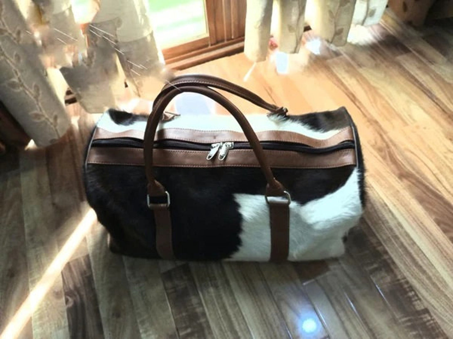 Cowhide Duffel Bag Tricolor