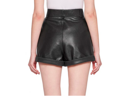 Black Leather Shorts For Women