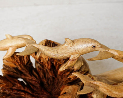 Wooden Dolphin Sculpture Sea life