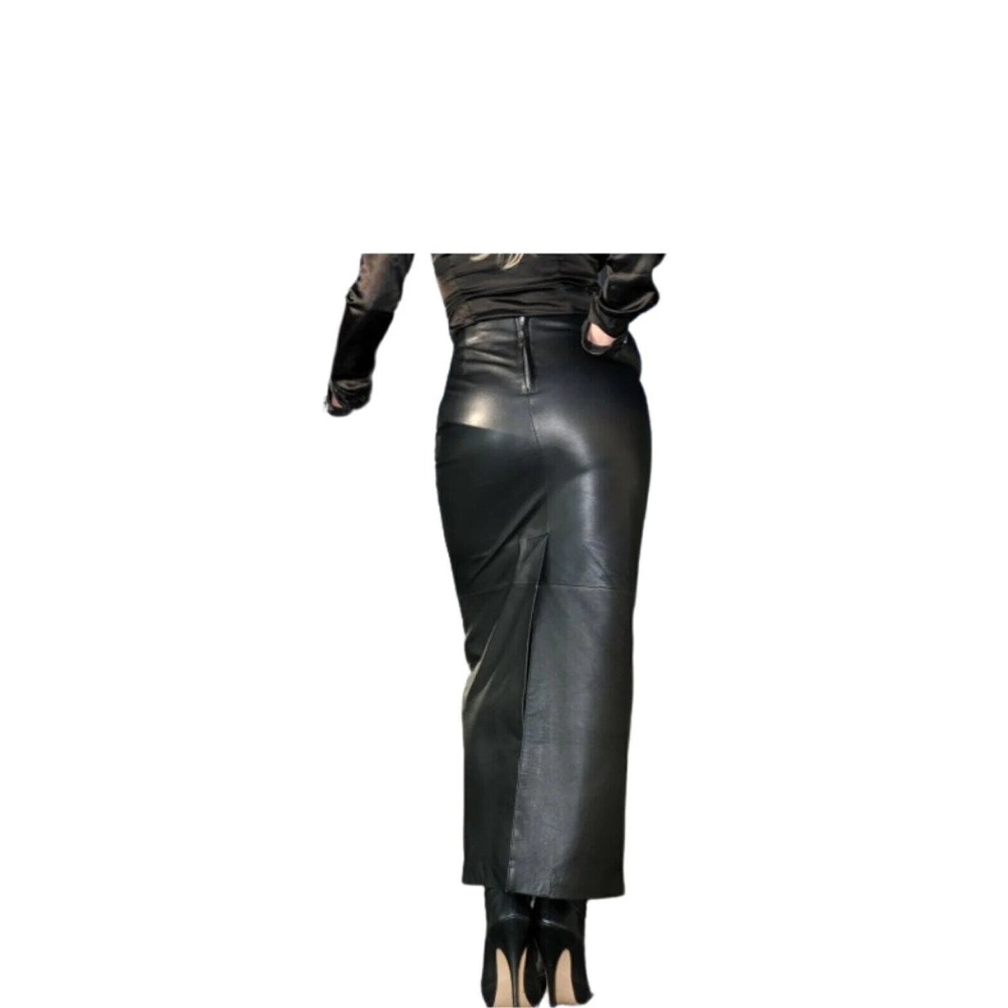 Genuine Real Leather Long Skirt