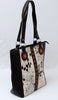 Black White Large Cowhide Tote Purse