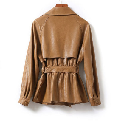 Brown Genuine Sheepskin Leather Jacket