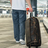 Leather trolley duffle bag for men travel