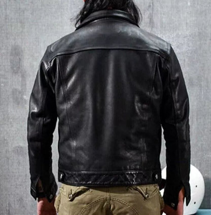 Men's Leather Trucker Jacket