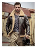 shearling leather bomber jacket men