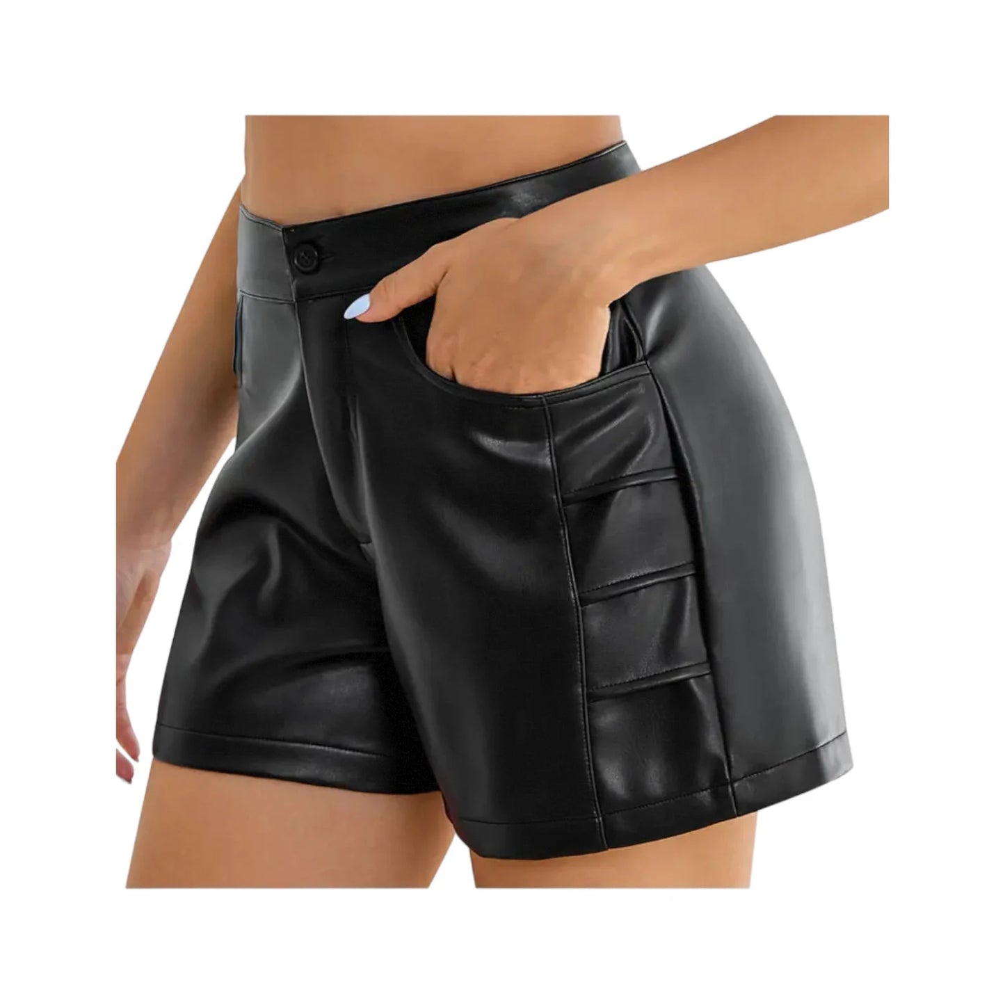 real leather shorts for women