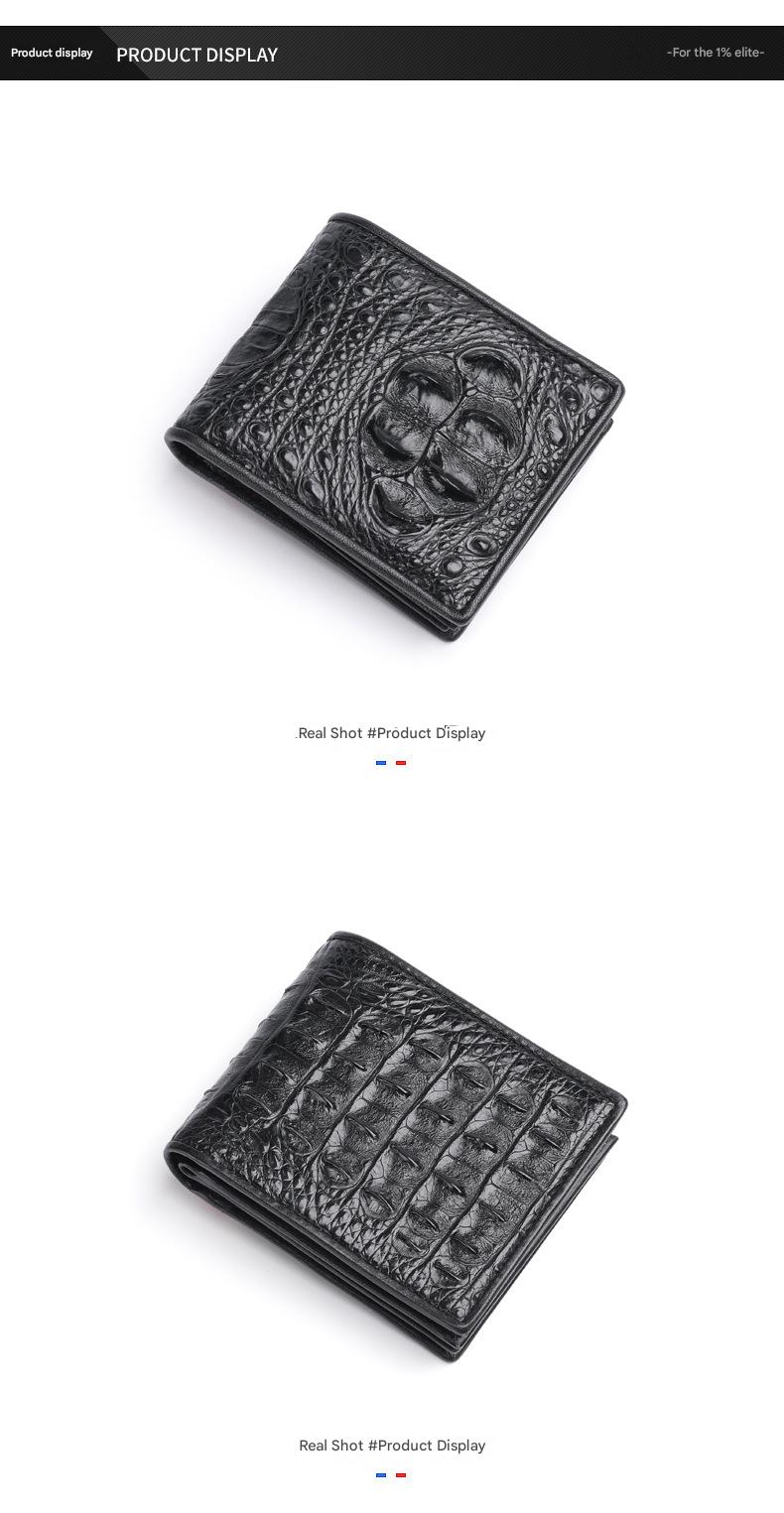 Men’s Crocodile Bone Leather Wallet Bifold