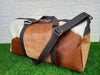 Real Cowhide Duffel Bag Brown White