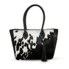 Black White Cow hide Tote Bag