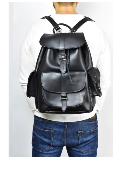 Large Leather Travel Backpack