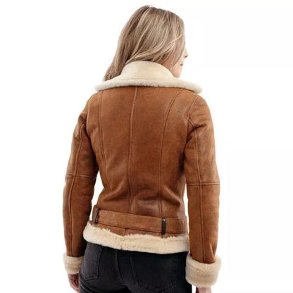 ladies leather bomber jacket