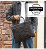 Retro crazy horse leather briefcase for work