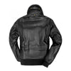 Black Leather Bomber Flight Shearling Jacket