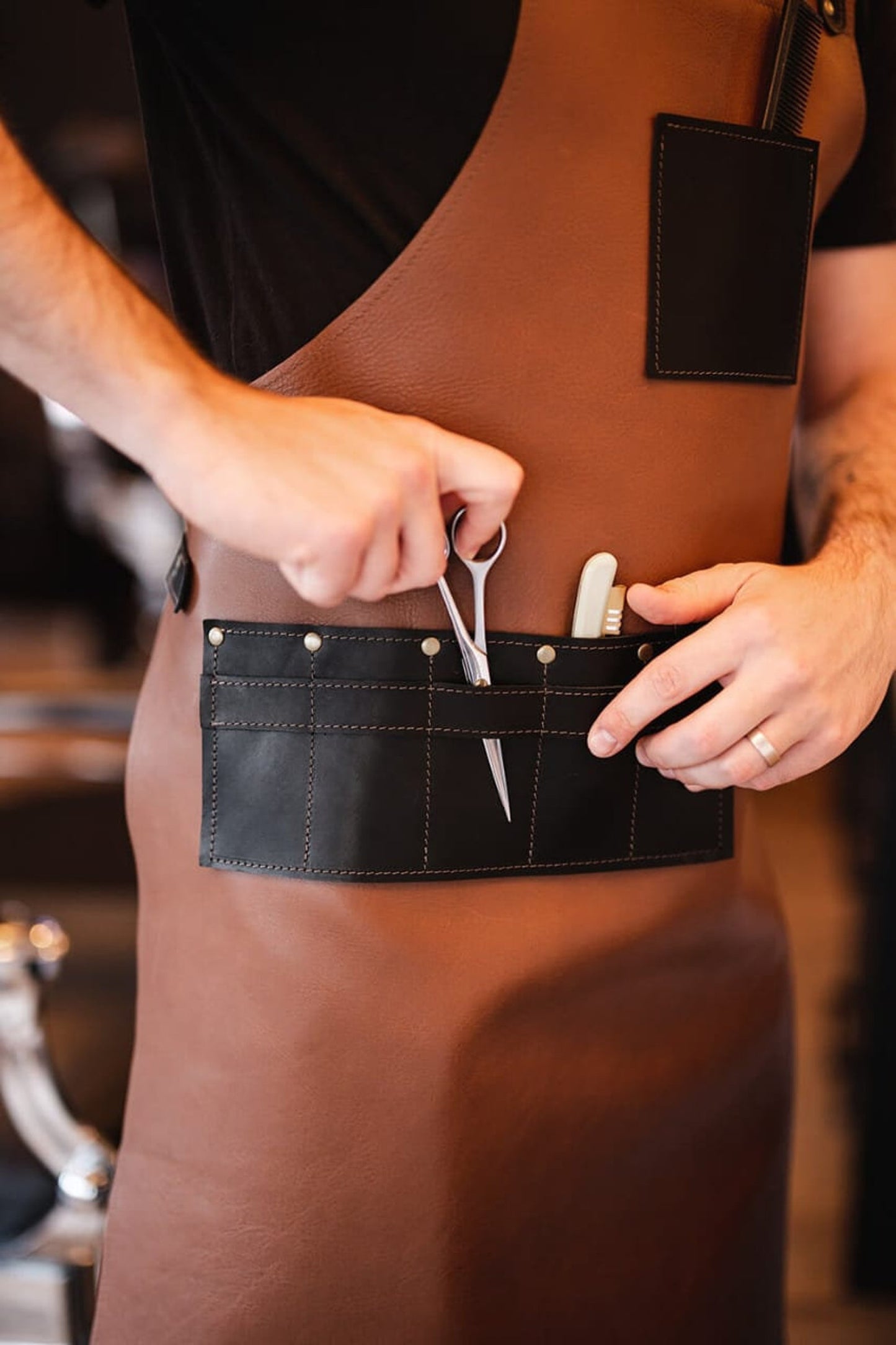 Crossbody Men Leather Apron