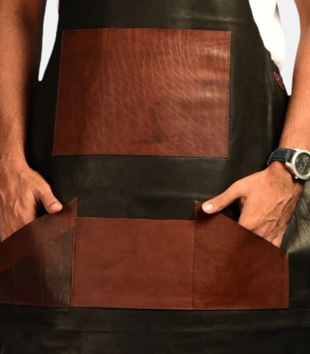 Black Brown Leather Apron