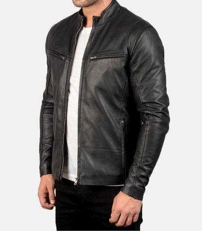 black bike leather jackets for men