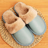 Women's Fur Lined Slippers in Genuine Cowhide Leather