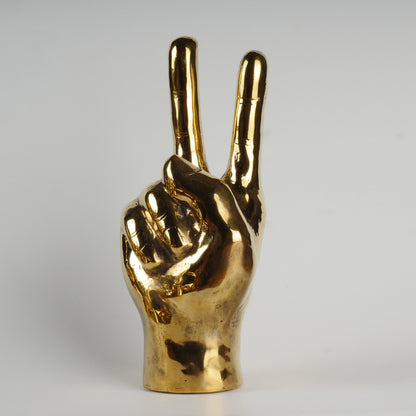 Brass Home Decor Peace Victory Hand Sign