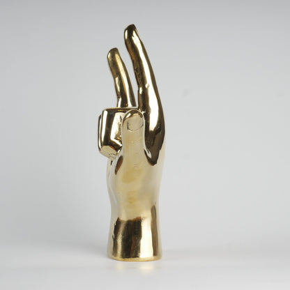 Brass Hand Sign Room Decor