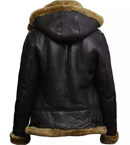 leather jacket with fur collar women