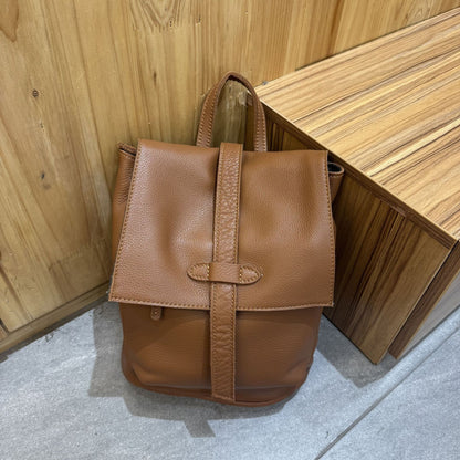 Retro imported cowhide casual backpack for women