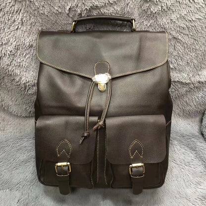 Crazy horse leather laptop backpack