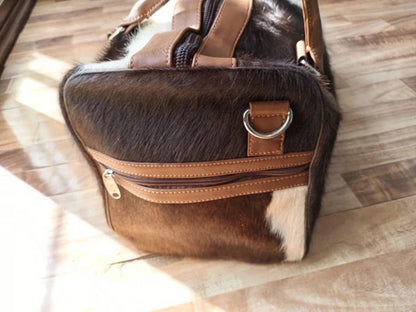 Cowhide Duffel Bag Tricolor