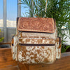 Cowhide Backpack With Tooled Leather