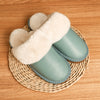 Women's Fur Lined Slippers in Genuine Leather