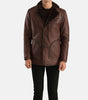 Brown fur leather jacket mens