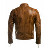 mens brown leather biker jacket