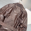 Women’s Loose Fit Genuine Leather Jacket Coat