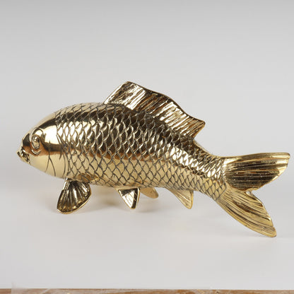 Brass Fish Statue Living Room Table Decor