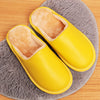 Winter Slippers for Women with Leather Upper and Plush Lining