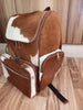 Natural Brown White Cowhide Backpack