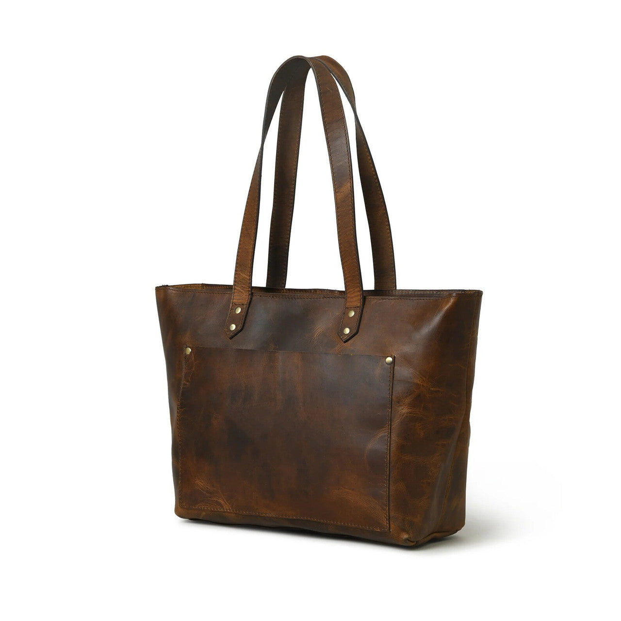 Genuine Leather Market Tote Bag