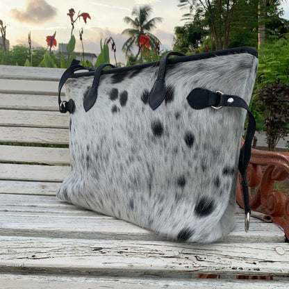 Black White Cowhide Tote Bag