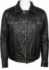 men trucker leather jacket