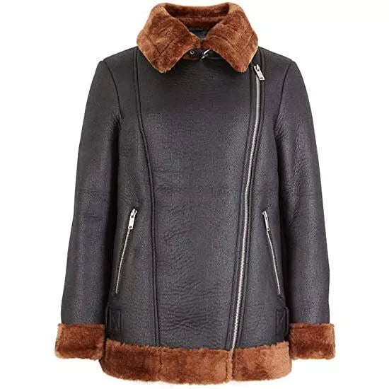 leather jacket for women with fur