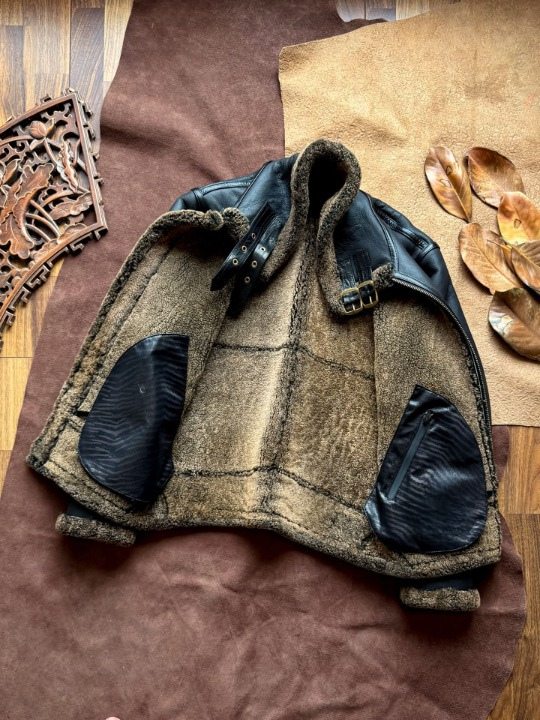 Men b3 shearling leather aviator jacket