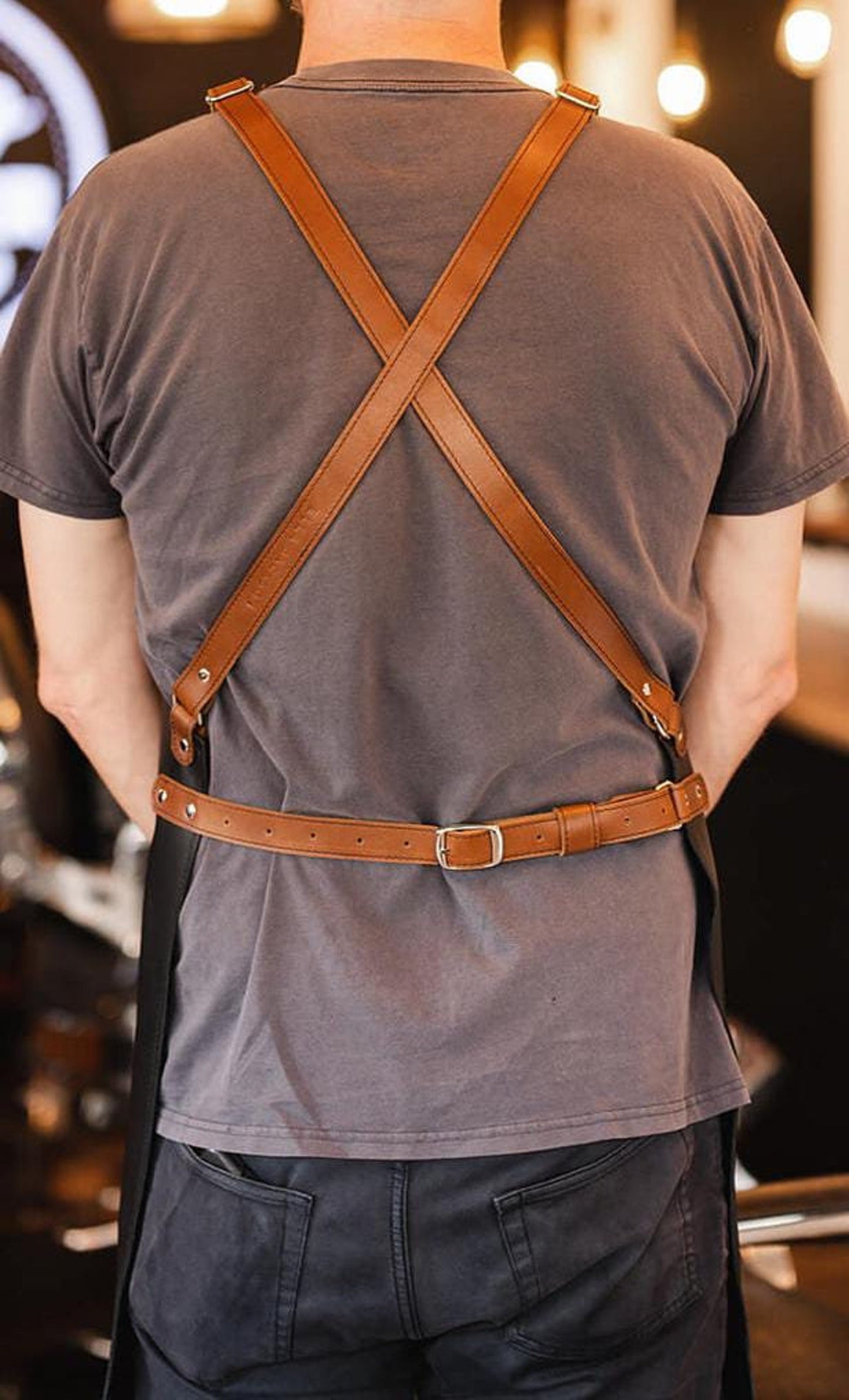 Crossbody Men Leather Apron