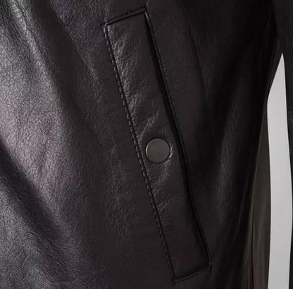 leather biker jacket with fur collar mens