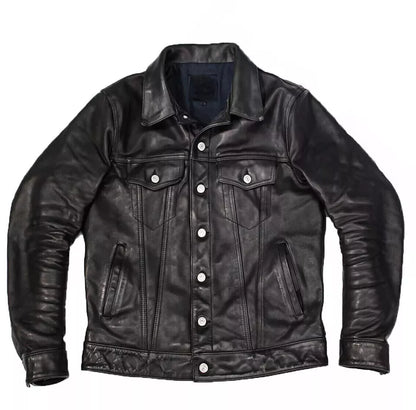 Men's Leather Trucker Jacket