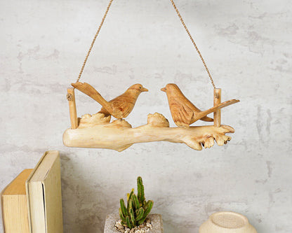 Wooden Hanging Canary Figurine Statue