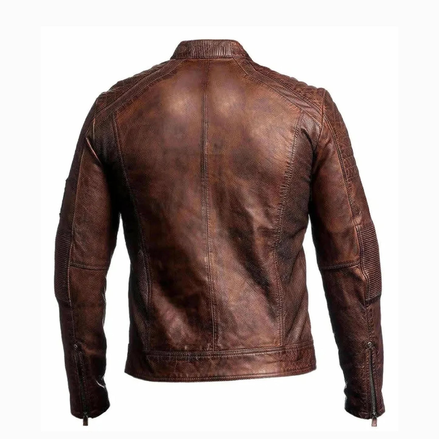 classic motorcycle brown leather jacket